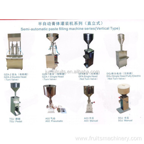 Semi Automatic Paste Jam Liquid filling machine